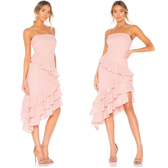 NBD Dresses & Skirts - NBD Enrique Dress Pastel Pink Tiered Ruffle M